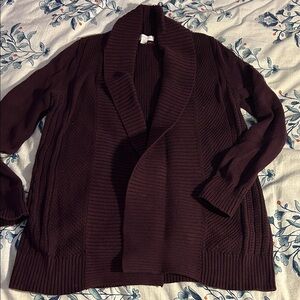 Charter Club Deep Burgundy/Purple Cardigan Sweater